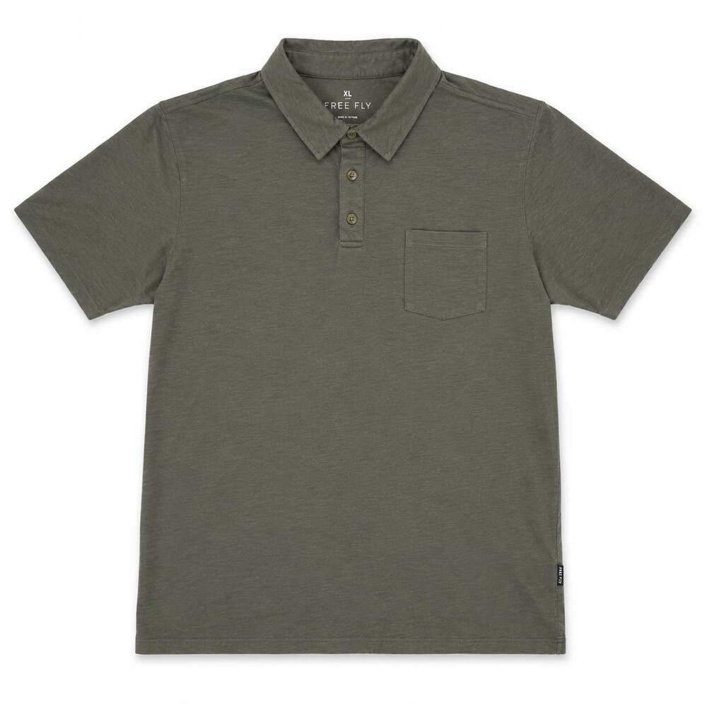 Free Fly Men's Green Bamboo Pocket Polo Shirt XL